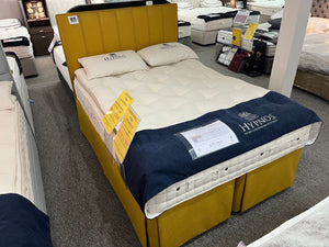 Clearance - 4’6 Tweed Pillow Top Luxe with Hideaway Base & Petra Headboard