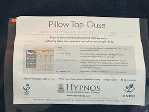 Clearance - 4’6 Hypnos Ouse Pillow-Top Classic with Hypnos Ottoman & Grace Headboard - Medium