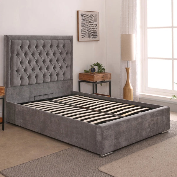 Lucia 54inch 6ft Super King Size Upholstered Bed Frame with Essential Mattress - Combo Deal