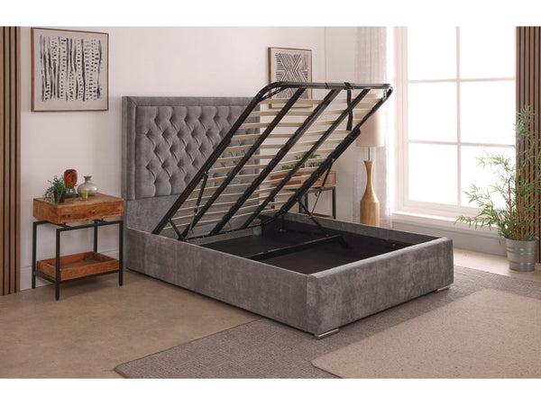Lucia 54inch 5ft King Size Upholstered Bed Frame with Essential Mattress - Combo Deal