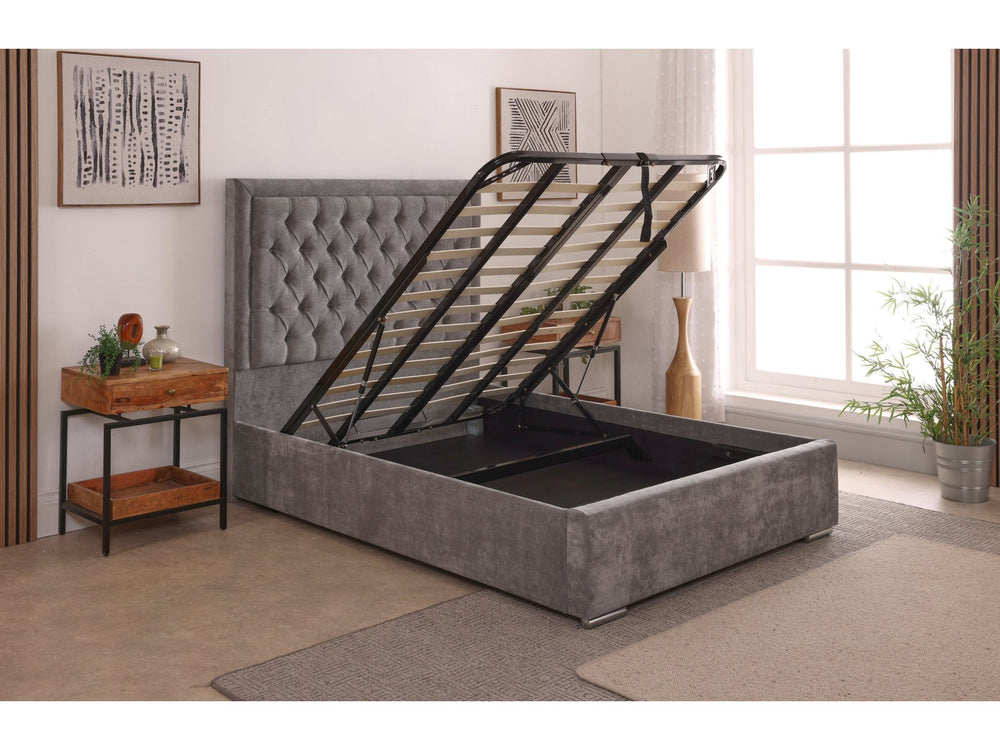 Lucia 54inch 4ft6 Double Upholstered Bed Frame with Ottoman Option