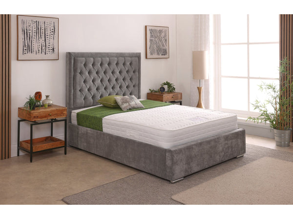 Lucia 54inch 5ft King Size Upholstered Bed Frame with Ottoman Option