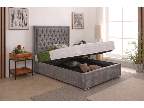 Lucia 54inch 4ft Small Double Upholstered Bed Frame with Ottoman Option