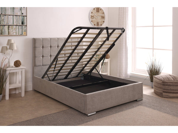 Milo 48inch 4ft Small Double Upholstered Bed Frame with Ottoman Option