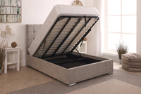 Milo 48inch 4ft Small Double Upholstered Bed Frame with Ottoman Option