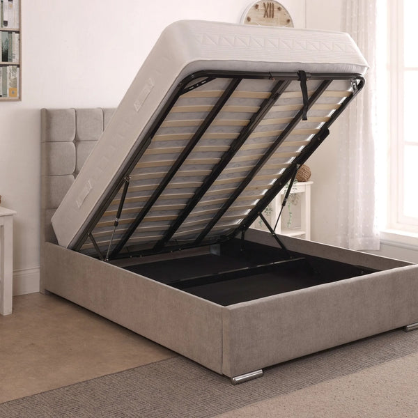 Milo 48inch 4ft6 Double Upholstered Bed Frame with Essential Mattress - Combo Deal
