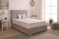 Milo 48inch 5ft King Size Upholstered Bed Frame with Essential Mattress - Combo Deal