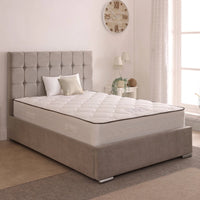 Milo 48inch 4ft6 Double Upholstered Bed Frame with Essential Mattress - Combo Deal