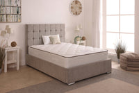 Milo 48inch 5ft King Size Upholstered Bed Frame with Ottoman Option