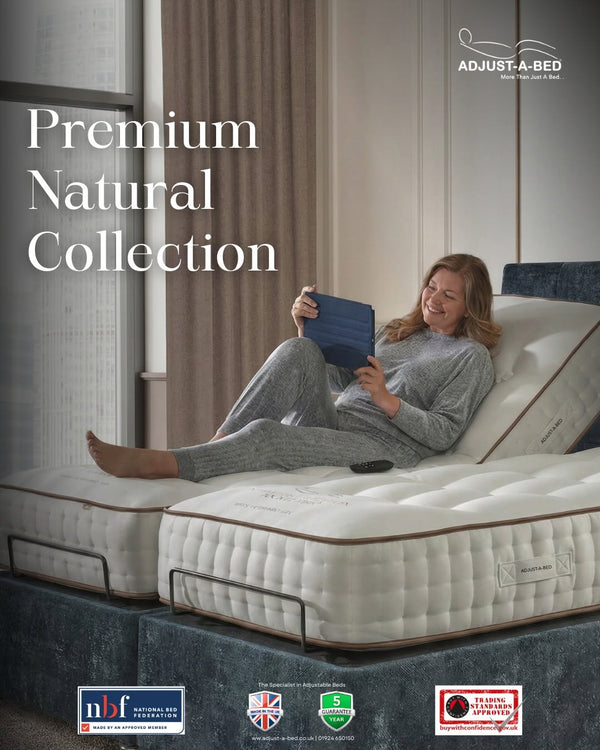 Adjust-a-bed 5ft (2 x 2ft6 Linked) King Size Grandeur Natural 5000 Adjustable Bed
