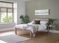 Paignton 4ft Small Double Wooden Bed Frame - Low Foot End with Essential Mattress - Combo Deal