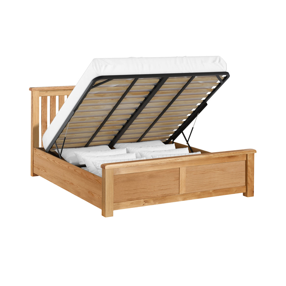 Salford Oak 6ftGas Lift Storage Bed