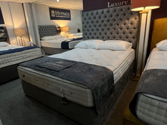 Clearance - Vispring Herald Superb 5ft King Sovereign Low Divan Set with Luxury Aldo Floorstanding Headboard - Split Tension Medium/Firm