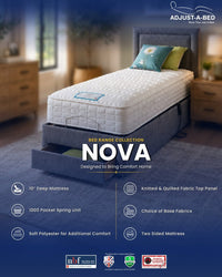 Adjust-a-bed 3ft6 Large Single Nova Adjustable Bed