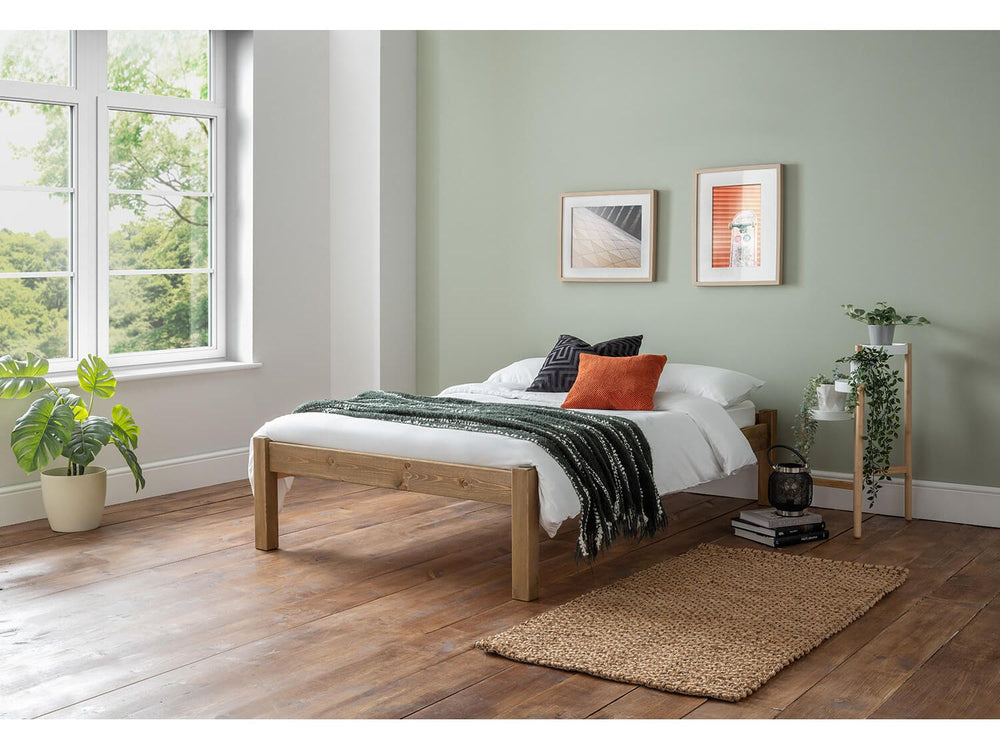 Radcliffe 5ft King Size Wooden Bed Frame with Essential Mattress - Combo Deal