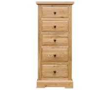 Francis Solid Oak 5 Drawer Wellington Chest