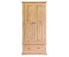 Francis Solid Oak Small Wardrobe with Drawer