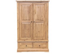Francis Solid Oak Large Wardrobe with 2 Drawers