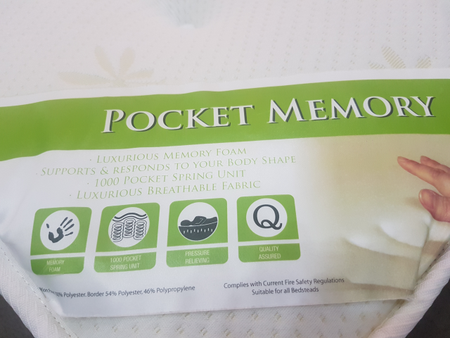 Memory pocket 1000 3ft Single Mattress
