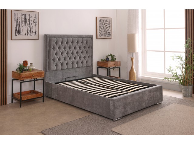 Lucia 54inch 4ft Small Double Upholstered Bed Frame with Ottoman Option