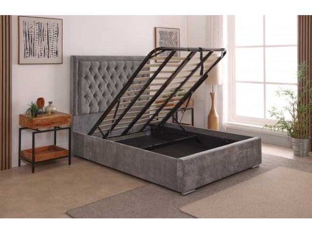 Lucia 54inch 4ft Small Double Upholstered Bed Frame with Ottoman Option