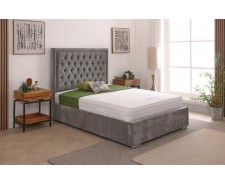 Lucia 54inch 4ft Small Double Upholstered Bed Frame with Ottoman Option