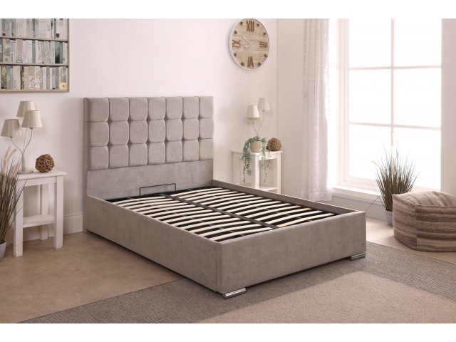 Milo 48inch 4ft Small Double Upholstered Bed Frame with Ottoman Option