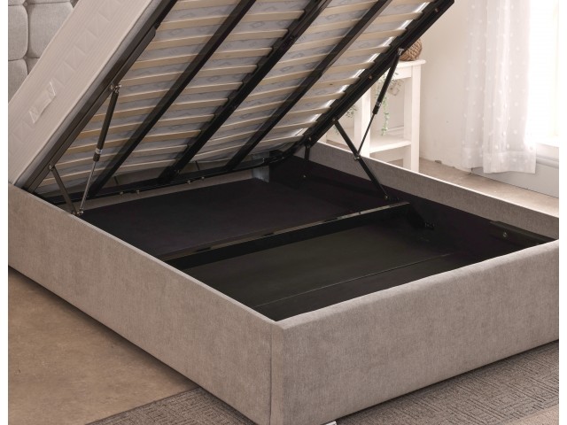 Milo 48inch 4ft Small Double Upholstered Bed Frame with Ottoman Option