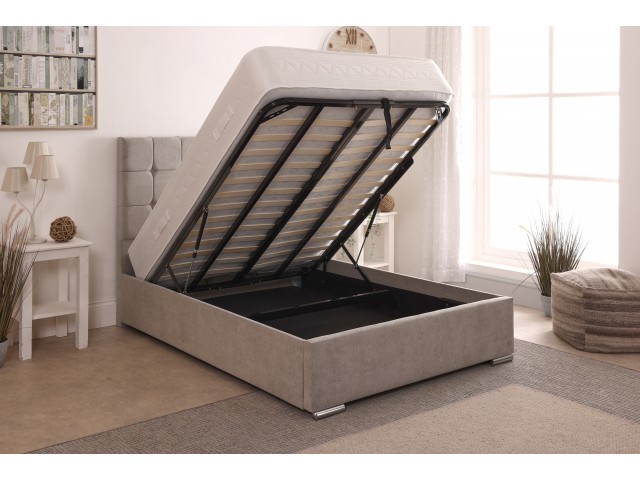 Milo 48inch 4ft Small Double Upholstered Bed Frame with Ottoman Option