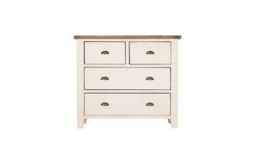 Canterbury White Painted 4 Drawer Chest - Solid Reclaimed Timber