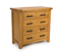 Hastings Solid Rustic Oak 4 Drawer Chest