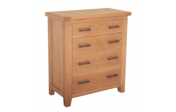 Hastings Solid Rustic Oak 4 Drawer Chest