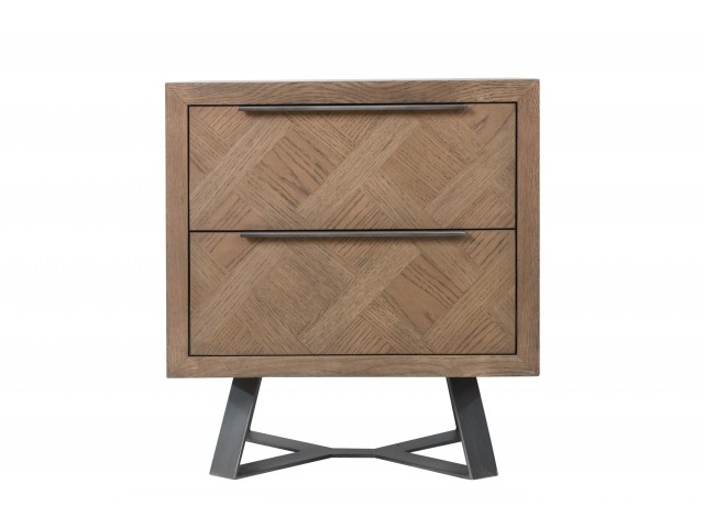 Indigo 2 Drawer Oak Bedside Chest