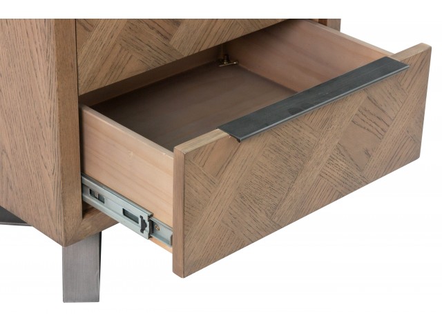 Indigo 2 Drawer Oak Bedside Chest