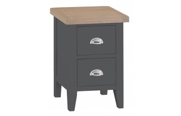 Trieste Charcoal Oak Painted 2 Drawer Small Bedside Cabinet