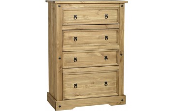 Mexican Deluxe Reclaimed Pine 4 Drawer Chest