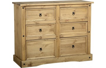 Mexican Deluxe Reclaimed Pine 6 Drawer Chest