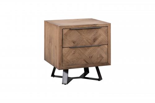 Indigo 2 Drawer Oak Bedside Chest