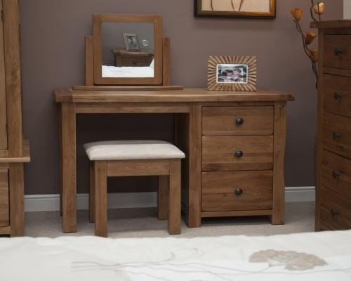 Chicago Solid Oak Dressing Table & Stool