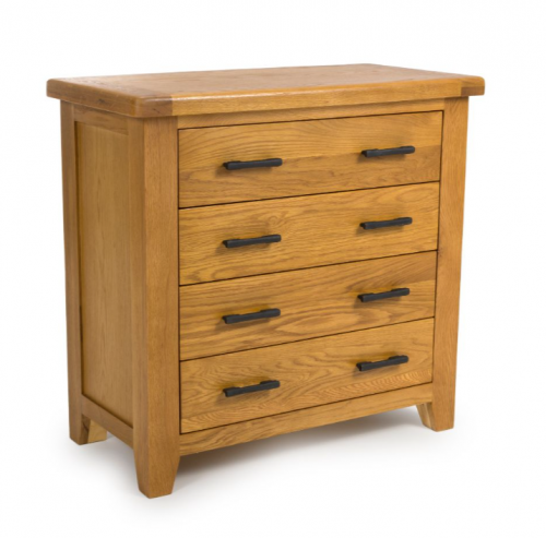 Hastings Solid Rustic Oak 4 Drawer Chest